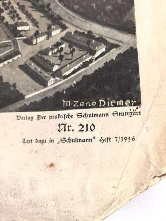 Grossformatiges Schulwandbild Nr. 210 " Reichssportfeld Berlin " Maße 63 x 91cm
