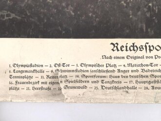 Grossformatiges Schulwandbild Nr. 210 " Reichssportfeld Berlin " Maße 63 x 91cm