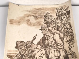 Grossformatiges Schulwandbild Nr. 296 " Gebirgsjäger auf Kreta" Maße 63 x 91cm