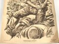 Grossformatiges Schulwandbild Nr. 298 " Fallschirmjäger auf Kreta" Maße 63 x 91cm