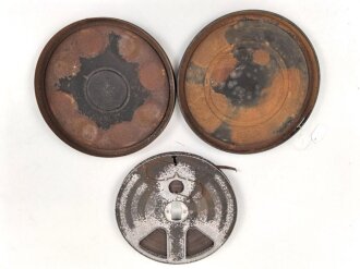 Tonrolle mit Band und Verpackung für Tonschreiber d " Dora" der Wehrmacht. Originallack, ungereinigt