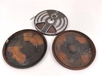 Tonrolle mit Band und Verpackung für Tonschreiber d " Dora" der Wehrmacht. Originallack, ungereinigt