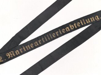 Kriegsmarine, Mützenband  " 2.Marineartillerieabteilung " 132cm