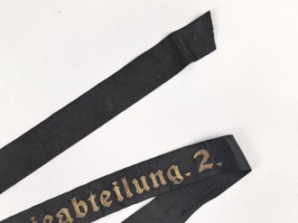 Kriegsmarine, Mützenband  " 2.Marineartillerieabteilung " 132cm