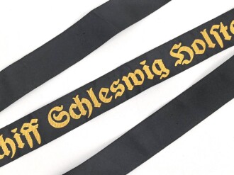 Kriegsmarine, Mützenband  " Linienschiff Schleswig Holstein " 152cm