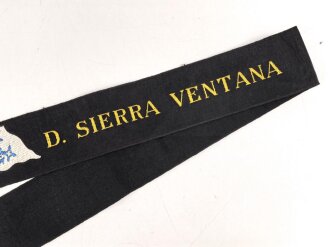 Handelsmarine , Mützenband Norddeutscher Lloyd " D. Sierra Ventana" 73cm