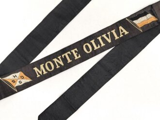 Handelsmarine , Mützenband HSGD " Monte Olivia" 97cm, geklebt