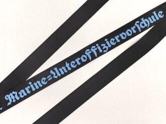 Kriegsmarine, Mützenband  " 4.Marine Unteroffiziervorschule" 150cm. Neuzeitliche Sammleranfertigung