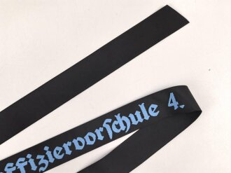 Kriegsmarine, Mützenband  " 4.Marine Unteroffiziervorschule" 150cm. Neuzeitliche Sammleranfertigung