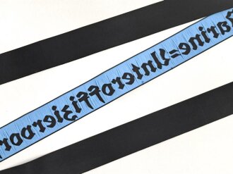 Kriegsmarine, Mützenband  " 4.Marine Unteroffiziervorschule" 150cm. Neuzeitliche Sammleranfertigung