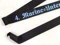 Kriegsmarine, Mützenband  " 4.Marine Unteroffiziervorschule" 150cm. Neuzeitliche Sammleranfertigung