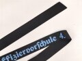 Kriegsmarine, Mützenband  " 4.Marine Unteroffiziervorschule" 150cm. Neuzeitliche Sammleranfertigung