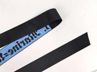 Kriegsmarine, Mützenband  " 1.Marine Unteroffiziervorschule" 150cm. Neuzeitliche Sammleranfertigung