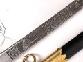 Säbel für Offiziere der Kriegsmarine, Hersteller Eickhorn Solingen, neuzeitliche Sammleranfertigung in sehr gutem Zustand