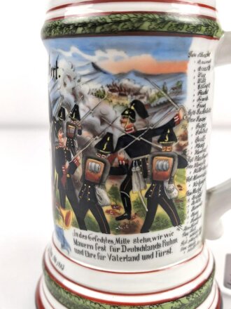 Württemberg, Reservistenkrug eines Angehörigen im Grenadier Regiment König Karl No. 123 Ulm.  Guter Gesamtzustand mit leichten Gebrauchsspuren