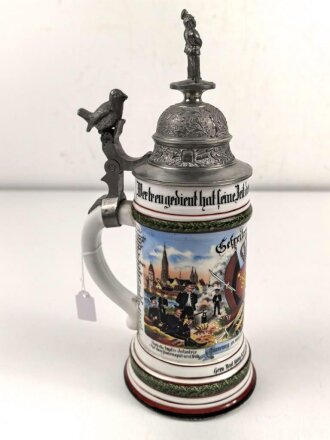 Württemberg, Reservistenkrug eines Angehörigen im Grenadier Regiment König Karl No. 123 Ulm.  Guter Gesamtzustand mit leichten Gebrauchsspuren
