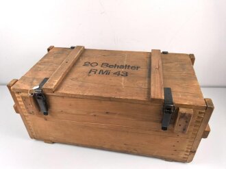 Transportkasten für 20 Behälter Riegel Mine 43 " R Mi 43"  Hersteller gnr 1944, sehr guter Zustand