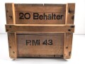 Transportkasten für 20 Behälter Riegel Mine 43 " R Mi 43"  Hersteller gnr 1944, sehr guter Zustand