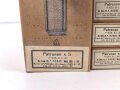 Pappkasten für 300 Schuss Munition 8x 57 ( für K98 ) . 20 Pappschachteln enthalten, alles zusammengehörig. OHNE Inhalt - Complete matching set for 300 K98 rounds, ONLY EMPTY BOXES