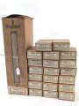 Pappkasten für 300 Schuss Munition 8x 57 ( für K98 ) . 20 Pappschachteln enthalten, alles zusammengehörig. OHNE Inhalt - Complete matching set for 300 K98 rounds, ONLY EMPTY BOXES