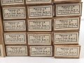 Pappkasten für 300 Schuss Munition 8x 57 ( für K98 ) . 20 Pappschachteln enthalten, alles zusammengehörig. OHNE Inhalt - Complete matching set for 300 K98 rounds, ONLY EMPTY BOXES