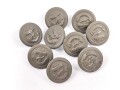 Kriegsmarine, 9 Knöpfe Küstenartillerie , jeweils 21mm, datiert 1942