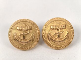 Kriegsmarine,  2 Knöpfe 21mm  OLC Feuervergoldet