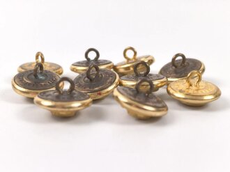 Kriegsmarine,  10 Knöpfe 21mm, Assmann Echte Feuervergoldung