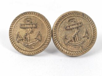 Kriegsmarine, Paar Glasknöpfe für Schulterstücke 17mm