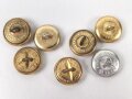 Kriegsmarine, Konvolut 10 Knöpfe für Schulterstücke 17-18mm