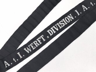 Kaiserliche Marine, Mützenband " 1. Werft -...
