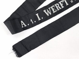 Kaiserliche Marine, Mützenband " 1. Werft -...