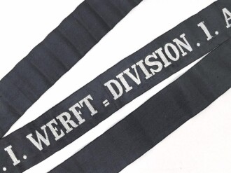 Kaiserliche Marine, Mützenband " 1. Werft - Division"  110cm