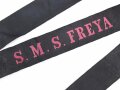 Kaiserliche Marine, Mützenband " S.M.S. FREYA"  119cm, Ausführung in rot für Schiffsjungen