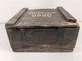 Luftwaffe, Transportkasten für " 36 Zünder 17A" Bombenzünder, in Zündertransportbüchsen verpackt. Gebrauchtes Stück, ungereinigt