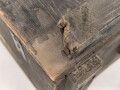 Luftwaffe, Transportkasten für " 36 Zünder 17A" Bombenzünder, in Zündertransportbüchsen verpackt. Gebrauchtes Stück, ungereinigt