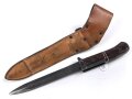 Tschechoslowakei, Bajonett Bodak VZ 1958 in Lederscheide. Gebraucht