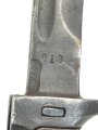 Tschechoslowakei, Bajonett Bodak VZ 1958 in Lederscheide. Gebraucht