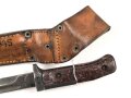 Tschechoslowakei, Bajonett Bodak VZ 1958 in Lederscheide. Gebraucht