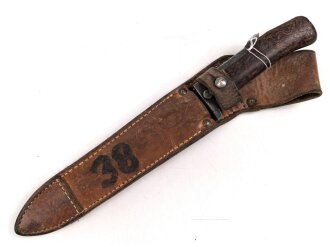 Tschechoslowakei, Bajonett Bodak VZ 1958 in Lederscheide. Gebraucht