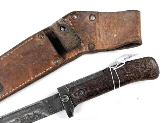 Tschechoslowakei, Bajonett Bodak VZ 1958 in Lederscheide. Gebraucht