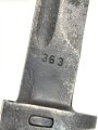 Tschechoslowakei, Bajonett Bodak VZ 1958 in Lederscheide. Gebraucht