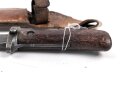 Tschechoslowakei, Bajonett Bodak VZ 1958 in Lederscheide. Gebraucht