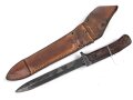 Tschechoslowakei, Bajonett Bodak VZ 1958 in Lederscheide. Gebraucht