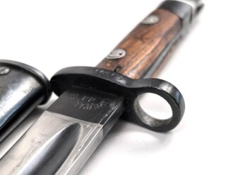 Jugoslawien Seitengewehr Messerbajonett Mauser 24/44, nummerngleiches Stück in gutem Zustand