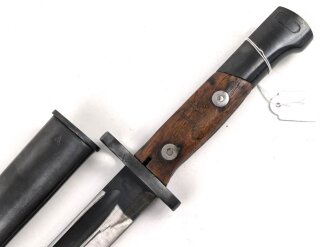 Jugoslawien Seitengewehr Messerbajonett Mauser 24/44, nummerngleiches Stück in gutem Zustand