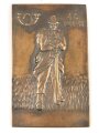 Belgien, Bronzene Wandplakette des 4. Jägerregiment 1914-18. Maße 11,5 x 18cm