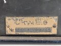 UKW Empfänger Emil " Ukw.E.e" datiert 1945. Gehäuse Originallack, Gehäuseschrauben fehlen. Funktion nicht geprüft