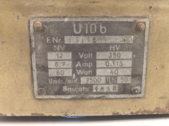 Umformer U 10b datiert 1945. Originallack, ungereinigtes Stück, Funktion nicht geprüft