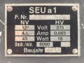 Sendeempfängereinankerumformer SEU a1 datiert 1944, Verwendung für Fu sprech a, d & f. Deckel und Klappen neuzeitlich überlackiert. Funktion nicht geprüft